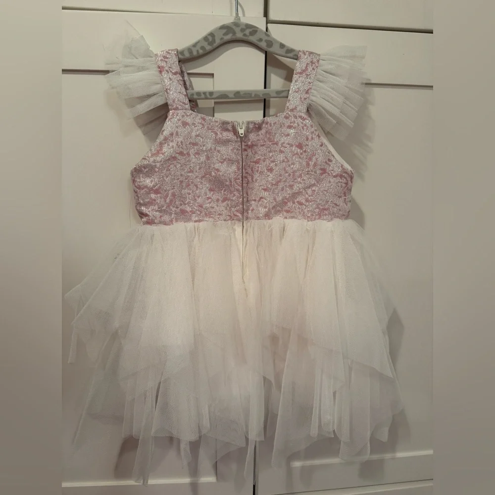 Popatu Pink and White Tulle Dress